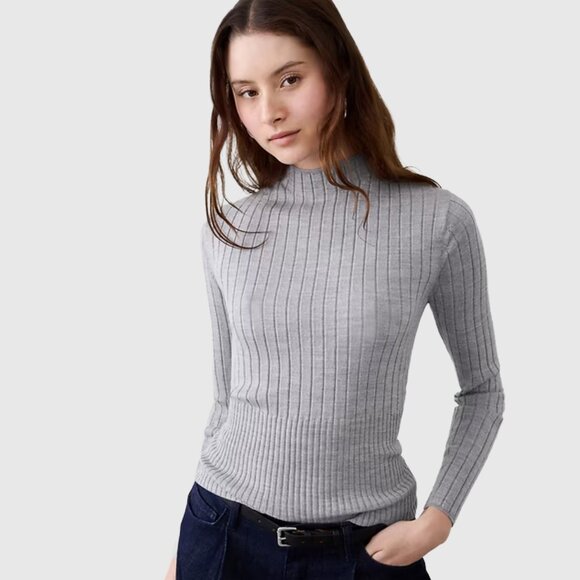 Banana Republic Sweaters - Banana Republic Women's 100% Merino Wool Ribbed Sweater - Grey* - US M - NWOT